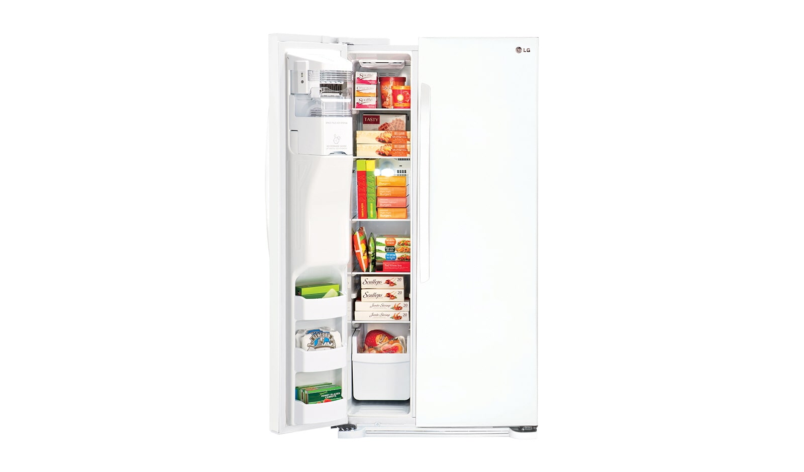 LG 33 INCH, 22 CU.FT. SIDE-BY-SIDE REFRIGERATOR WITH ICE AND WATER DISPENSER, LSXS22423W